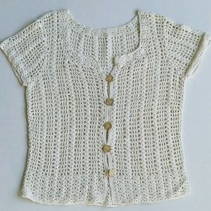 Crocheted cardigan sweater